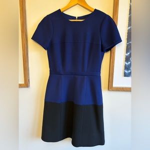 BCBGMAXAZRIA Hannah Dress in Orient Blue and Black Size 6